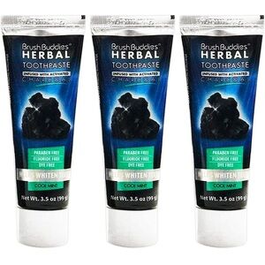 Brush Buddies Herbal Activated Charcoal Teeth Whitening Toothpaste 3 Pack